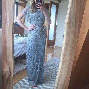 Bridesmaid Dress Silver/Grey Beading Sequin